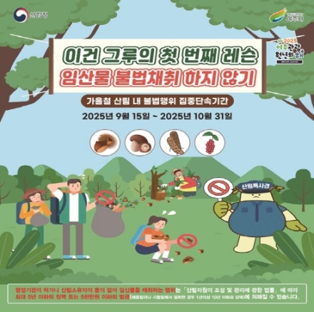 여주시! 2025년 가을철 산림 내 불법행위 집중단속합니다!