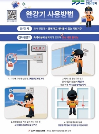 양평소방서, ‘창문 밖 생명의 줄’ 완강기 사용법 적극 홍보
