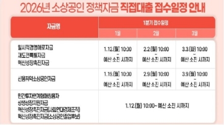 소상공인시장진흥공단 이천센터“26년 소상공인 정책자금 대출신청”개시