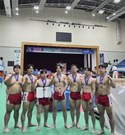 광주시청 씨름팀, 괴산유기농배 전국장사씨름대회 금메달 2개 획득…단체전 준우승