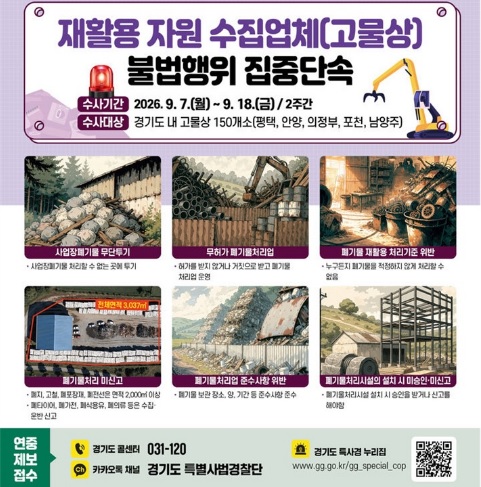 경기도 특사경 민생 치안 사범 행위 집중 단속 근절