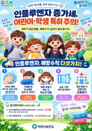 이천시, 인플루엔자 증가세… 예방 수칙 준수 당부