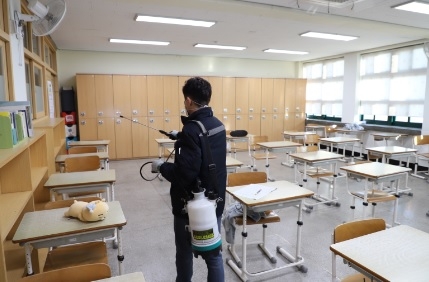 여주 경기관광고등학교, 전교생 등교 대비 방역 실시