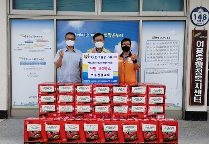 여주성결교회, 여흥동‧오학동에 이웃돕기물품 라면100박스 전달