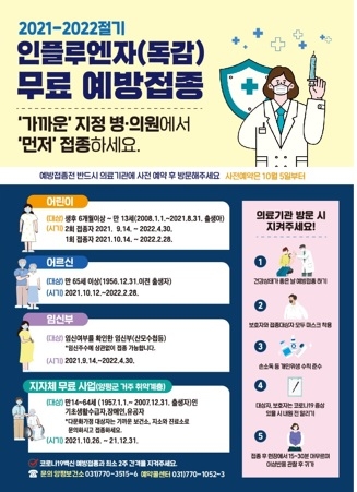 양평군, 65세이상 어르신 독감 무료접종 실시