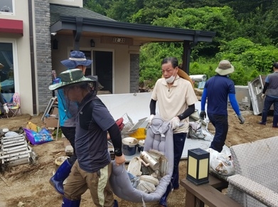여주도시관리공단 산북면 수해복구 자원봉사 활동 실시