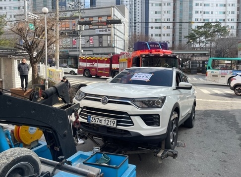 여주소방서, 노후 공동주택 인근 불법 주․정차 강제처분 훈련